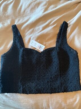 Abercrombie & Fitch Black Textured Crop Top